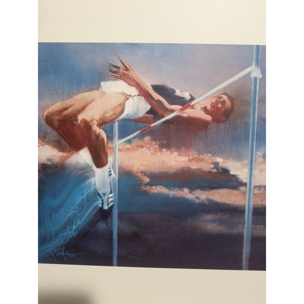 VTG Limited edition lithograph, High Jump, 1983 Olympics,‎ Robert Peak 99/550